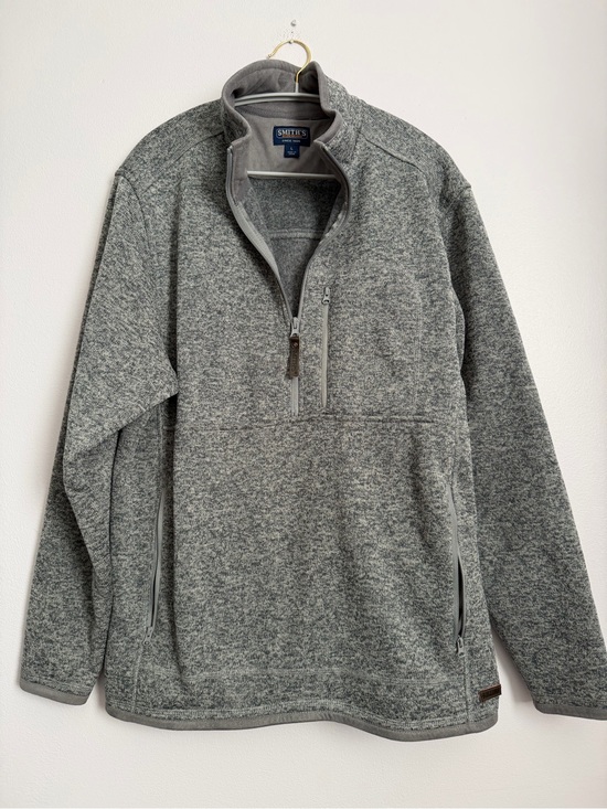 Smith'S Workwear Other - Smith’s Workwear Men’s L Gray Sweater Fleece 1/4 Zip Pullover Pockets